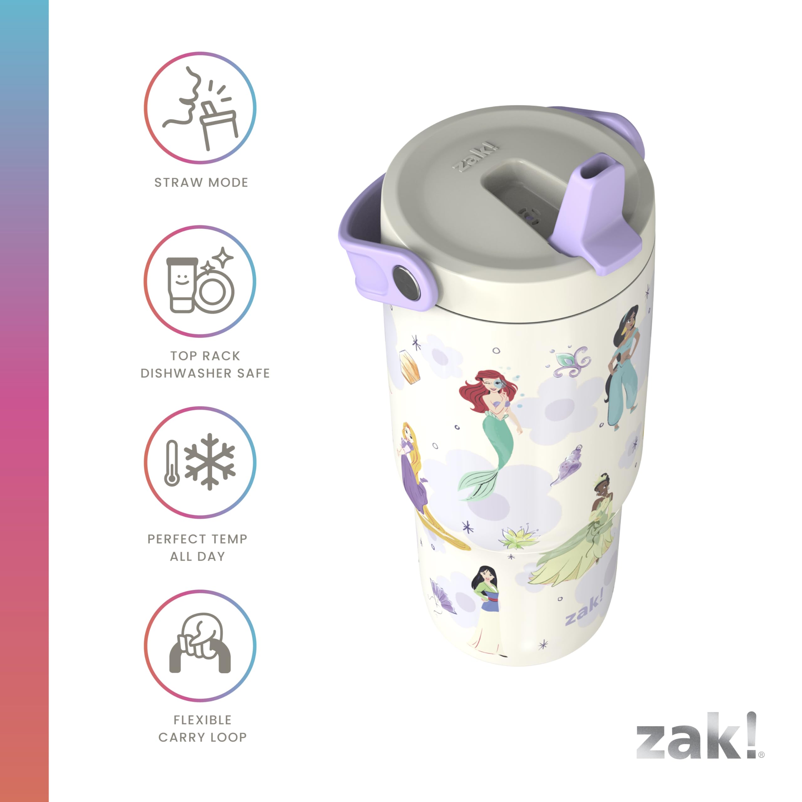 Amazon.com: Zak Designs Disney Princess Siply Sutton Tumbler For